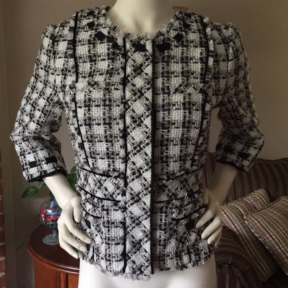Anthropologie Elevenses Snapshot Tweed Jacket - Picture 2 of 10